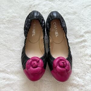CHANEL women flat ballet shoes size 41 EU Authentic